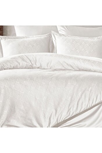 Şaheser Luxury satin jacquard bed linen, Saheser, Harley Ecru