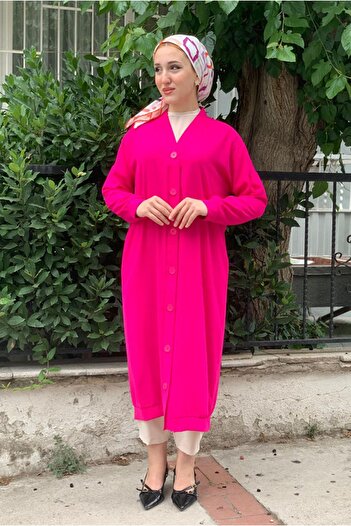 Moda Rosa 25Y5066 - Fuchia - Buttoned Basic Jacket
