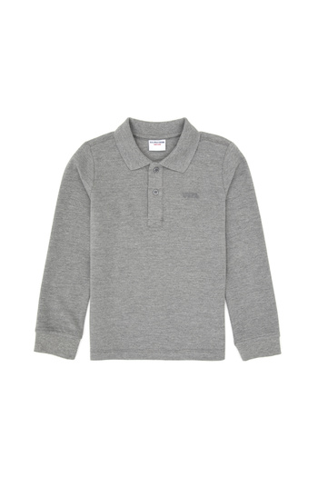 U.S. Polo Assn. Boy's Gray Melange Basic Polo Neck Sweatshirt 50313790-Vr086