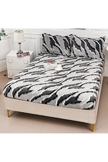 CHIRASO Cocolino Bed Cover Set with Elastic CHIRASO, 180x200+30cm and 2 Pillowcases, Zebra