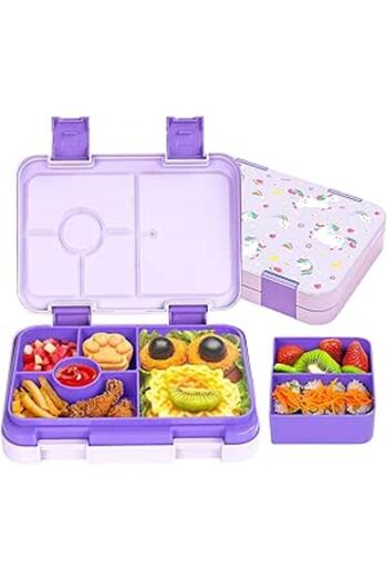 Generic Masroo Bento Lunch Box for Kids - Leak Proof Toddler Bento Box with 6 Compartments BPA Free Dishwash