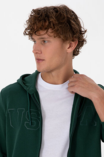U.S. Polo Assn. Men's Dark Green Knitted Cardigan 50313719-Vr079