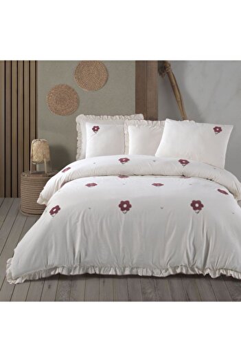 Şaheser Double bed linen with embroidery, Saheser, Florita Bordo