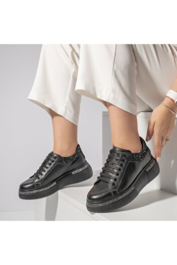 BMoD Black women's casual shoes, made of genuine leather MOD08254