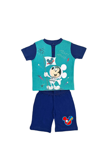 Mickey Mouse Children's short-sleeved pajamas, 100% cotton, multicolor, Astronaut,