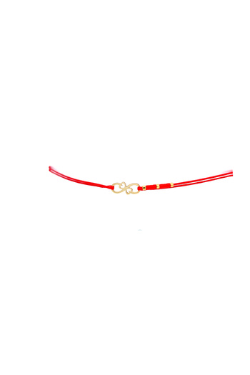 Ermara Jewelry Bratara infinit cu doua inimi din aur 14 K