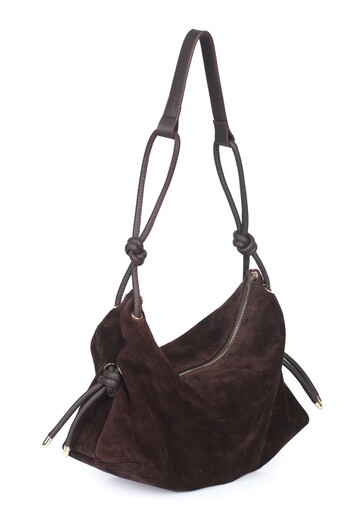 Alessia Bag Feyre Genuine Suede Leather Knot Detailed Shoulder Bag