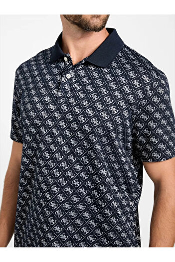 Guess Jacquard Erkek Antrasit Regular Fit Polo T-Shirt M5BP09K0911-FBDU