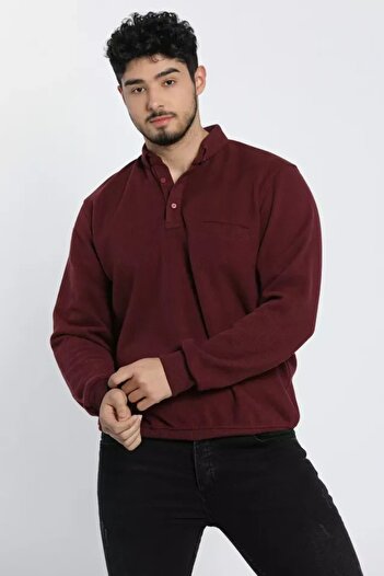 PENTHİLUS Long Sleeve 100% Cotton Regular Fit Button Polo Shirt for Men