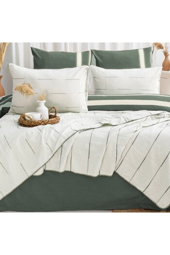Şaheser Muslin blanket 240x260cm + 2 pillowcases, Steva Verde