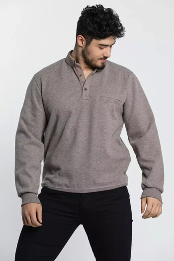 PENTHİLUS Long Sleeve 100% Cotton Regular Fit Button Polo Shirt for Men