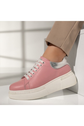 BMoD Pink women's casual shoes with a thick sole, made of genuine leather MOD08254