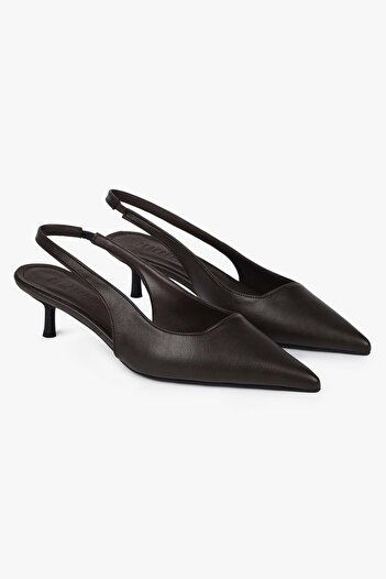 Shoeberry Women's Kate Bitter Brown Skin Stiletto