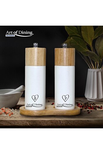 Art of Dining by Heinner Set 2 Grinders Art of Dining by Heinner, Salt/Pepper, with Stand, 16 cm