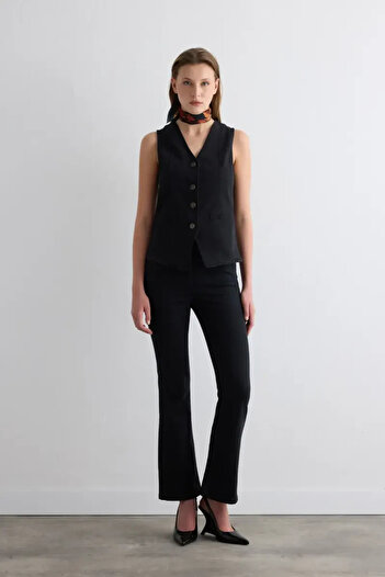 Gusto Denim Black Vest - Black