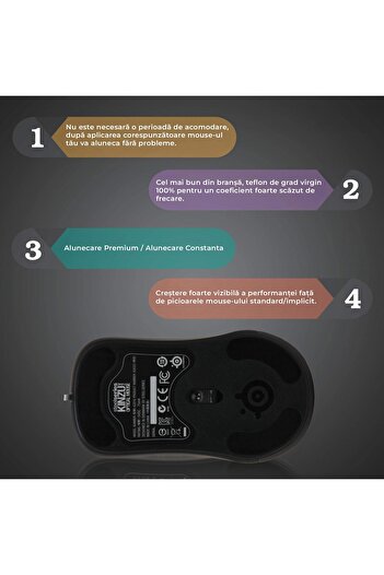 PadForce Mouse Feet for Steelseries Kinzu Mouse, smooth gliding, replacement mouse feet, Gaming, Office