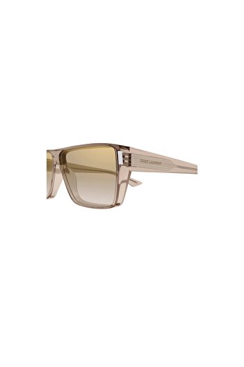 Saint Laurent Sl 757 003 64 Unisex Rectangular Transparent Brown Bone Sunglasses