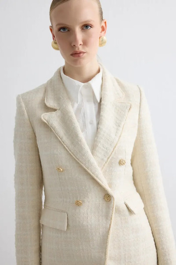 Gusto Tüvit Blazer Ceket - Ekru