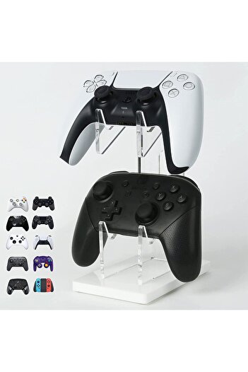 PadForce Controller holder compatible with Xbox, PS5, PS4, Switch, Headsets, Cable organizer, 2 slots - White