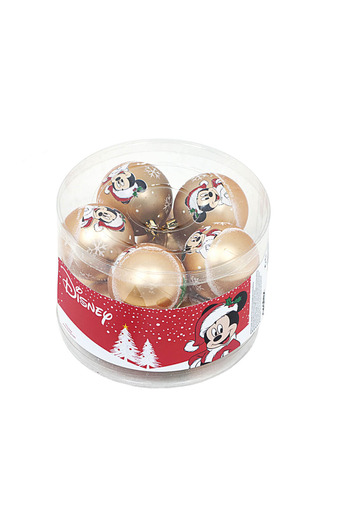 Minnie Mouse Set 10 globuri 6cm Craciun Mickey Mouse aurii
