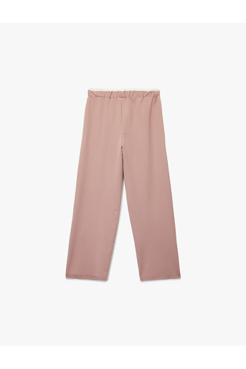 Koton High Waist Basic Wide Leg Pants with Elastic Waistband