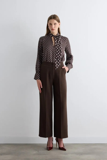 Gusto Palazzo Pants with Pockets - Brown