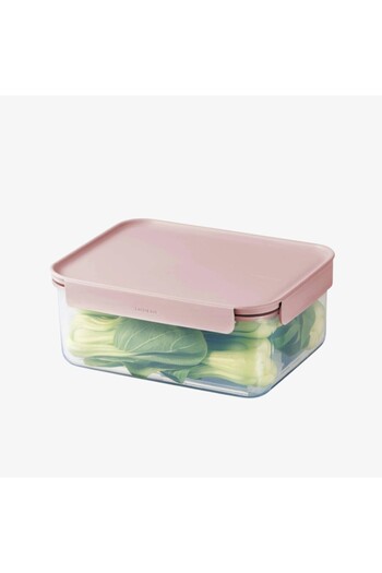 locknlock Classic Plus Rectangle Food Container 2.75L – Pink, 4-Side Locking, Stackable & Leakproof