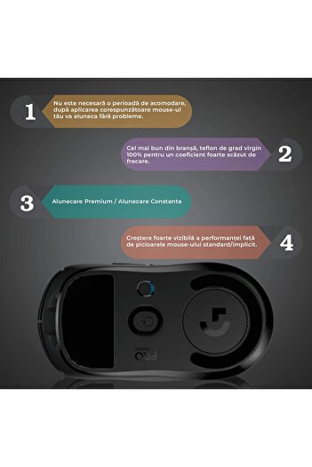 PadForce Mouse Feet for Logitech G Pro X 2nd Gen, smooth gliding, replacement feet for Gaming , Office
