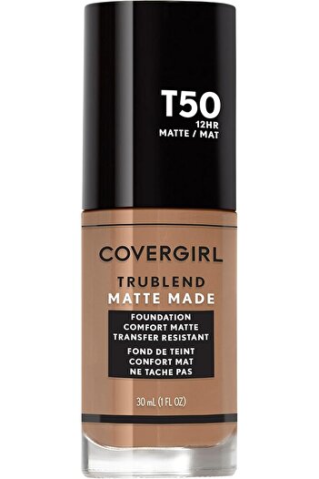 covergirl TruBlend Matte Made Liquid Foundation, T50 Natural Tan, 1 fl oz – Long-Wear Matte Finish