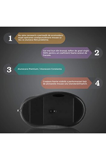 PadForce Mouse Feet for Logitech Mouse G400, smooth gliding, replacement mouse feet, Gaming, Office