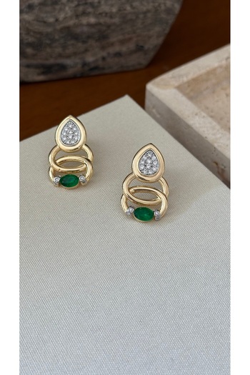 Muse Sister Special Series Green Stone Detailed Facundo Earrings