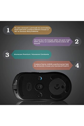 PadForce Mouse Feet for Logitech Mouse G Pro First Gen, smooth gliding, replacement mouse feet, Gaming