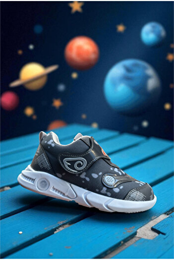 ALTUNTAŞ Girls' Boys' Daily Comfortable Home and Outdoor Nursery Velcro Light-Up Sports Shoes Sneaker