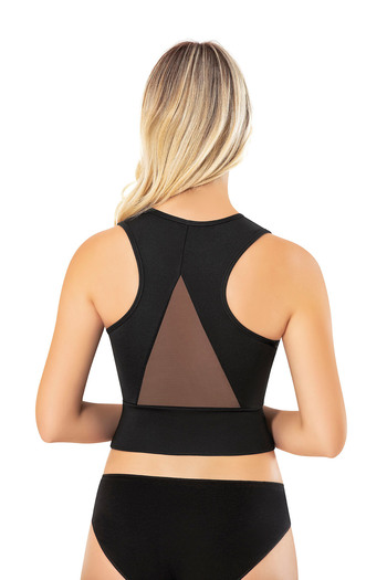Selkar Global Women's Padded Diving Fabric-Triangle Back Shaped Black Crop 6-Piece - Black - Selkrkoi-6O80U1-Si