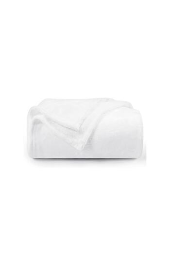 OEM Fluffy Microfiber Blanket Cocolino 160x130 cm for Adults and Children - Ivory White