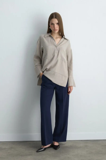 Gusto Relaxed Fit Modal Shirt - Stone