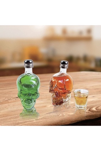 SHOPIENS glass container with skull model and lid, 50 ml