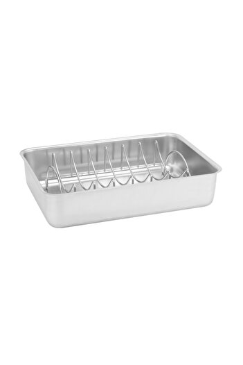Raki Stainless steel baking tray with grill INOXRIV SMART GRILL 36x25xh8cm