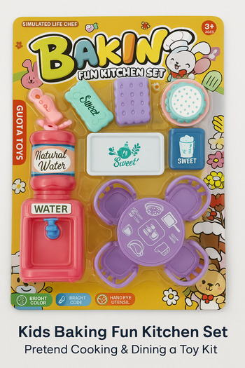 TSUMAB Kids Baking Fun Kitchen Play Set – Pretend Cooking & Dining Toy Kit (Multicolor, 3+ Years)