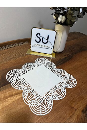 EHA LAZER Butterfly Model White Color Napkins 6 Pieces