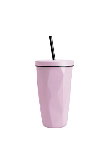 Vertik 480ml Stainless Steel Cold Drink Mug with Straw