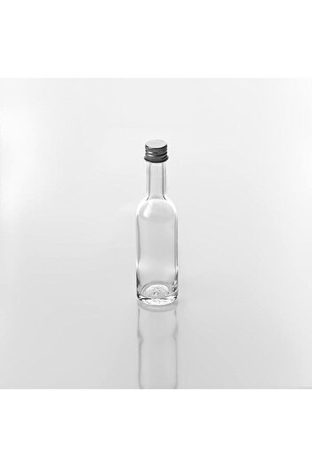 SHOPIENS Transparent Bottle with Metallic Silver Cap, 50 ml