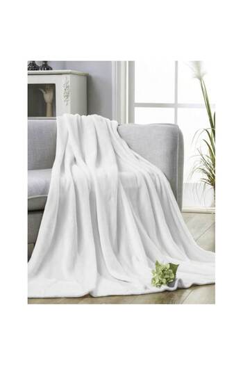 OEM Fluffy Microfiber Blanket Cocolino 160x130 cm for Adults and Children - Ivory White