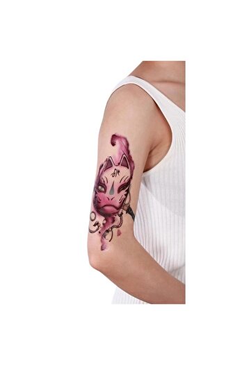 SYGGY Temporary Tattoo for Arm or Leg, Fox Mask, 16 x 10 cm