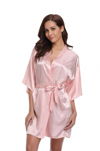 Deep Sleep Satin Robe, Powder Pink