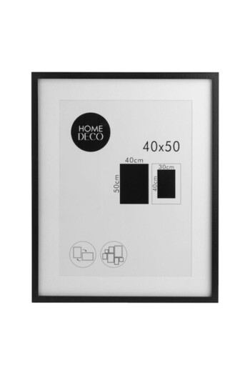 SHOPIENS Decorative Frame MDF Black with Glass 44x54cm for Photos 40x50 30x40