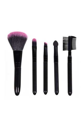 SHOPIENS Set 5 Black Makeup Brushes for Blush, Shadow, Concealer, Eyebrows