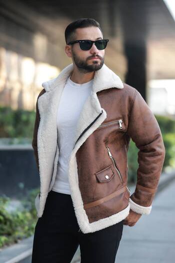 BASEL.CO Winter Fur-Lined Napa Leather Biker Jacket - Stylish and Warm Design