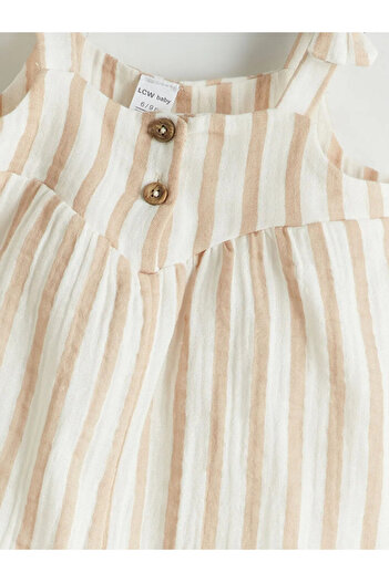LC Waikiki Striped Baby Girl Muslin Jumpsuit