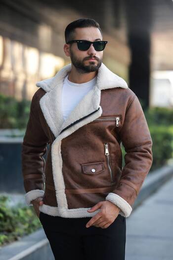 BASEL.CO Winter Fur-Lined Napa Leather Biker Jacket - Stylish and Warm Design